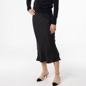 BLANK $49 Slip Skirt NEW Midi Silky Black